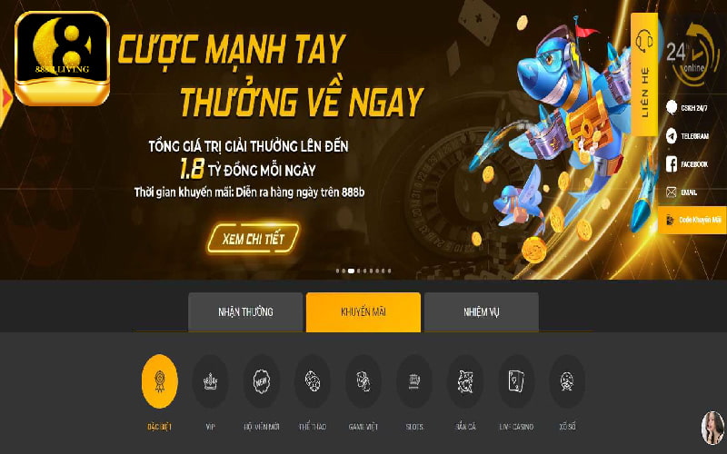 nhận khuyến mãi 888B